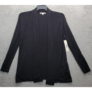 Cyrus Cardigan Women Small Black Viscose Knit Classic Fit Long Sleeve Open Front